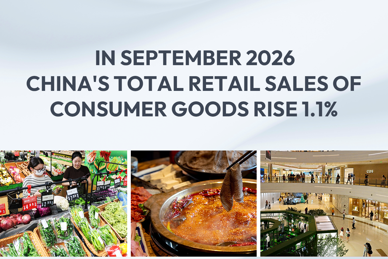 China's retail sales up 1.1% in September
